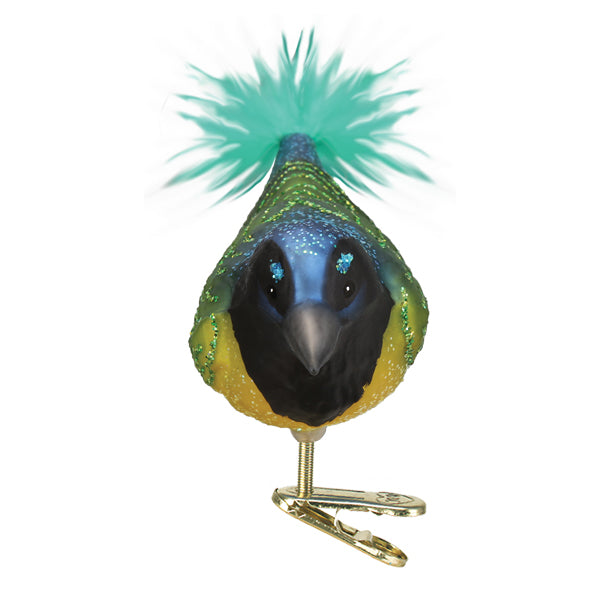 Old World Christmas Green Jay Clip On Ornament    