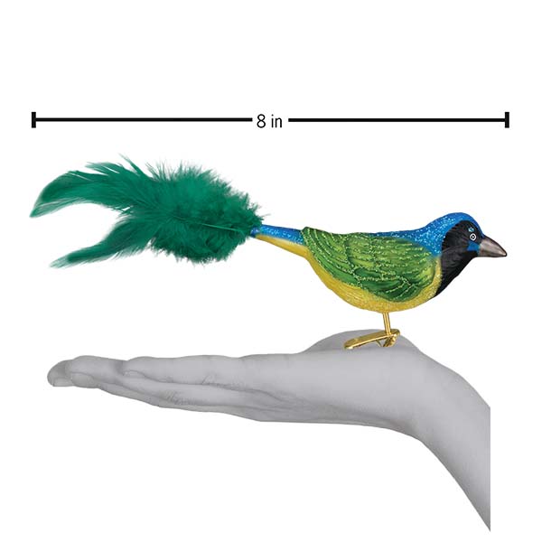 Old World Christmas Green Jay Clip On Ornament    