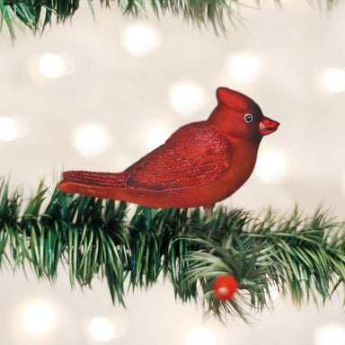 Old World Christmas Bright Red Cardinal Clip On Ornament    
