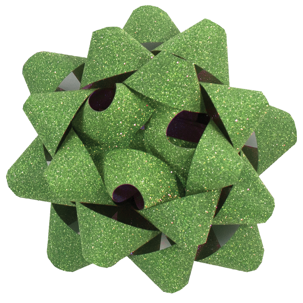 Glitter Star Bow - Spring Green    