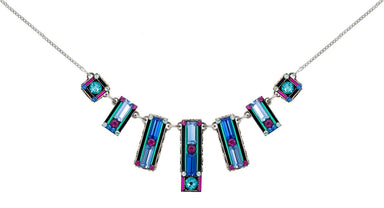 Firefly Architectural Gradiated Necklace - Light Turquoise    
