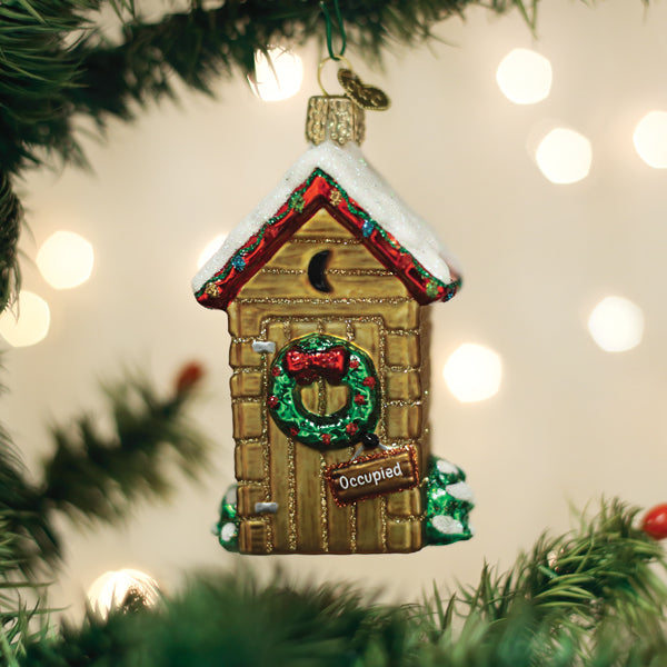 Old World Christmas Holiday Outhouse Ornament    