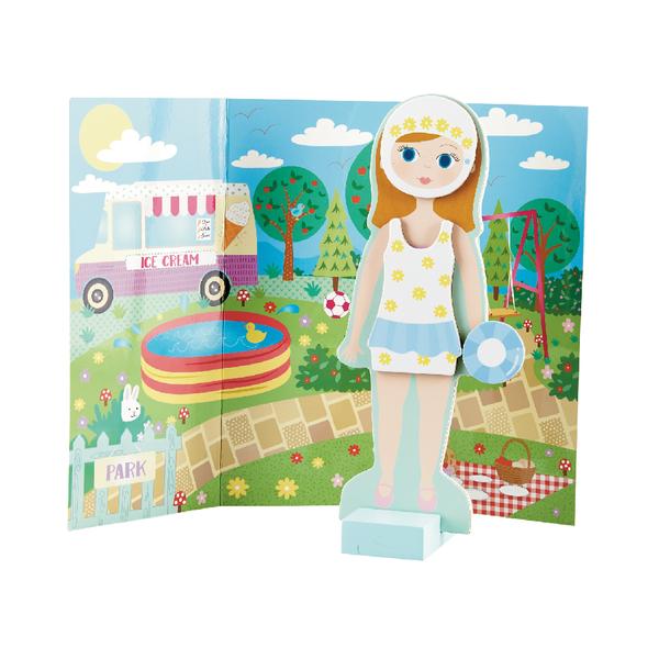 Magnetic Wooden Dress Up Paper Doll - Elsie    