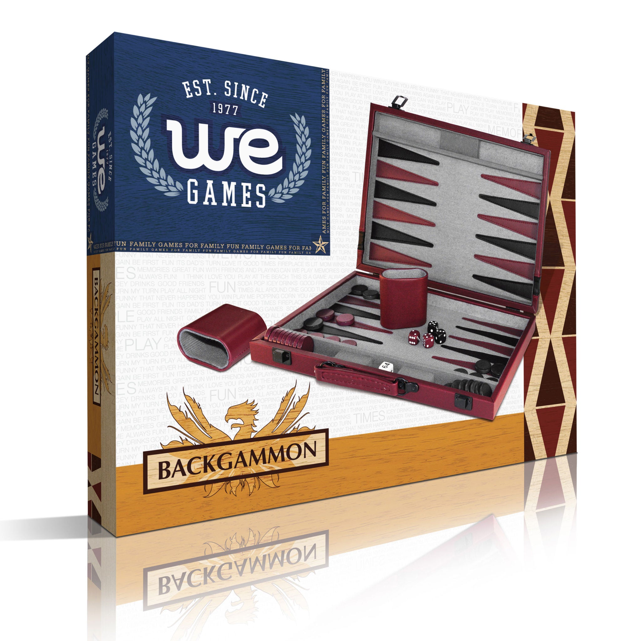 18 Inch Backgammon - Burgundy    