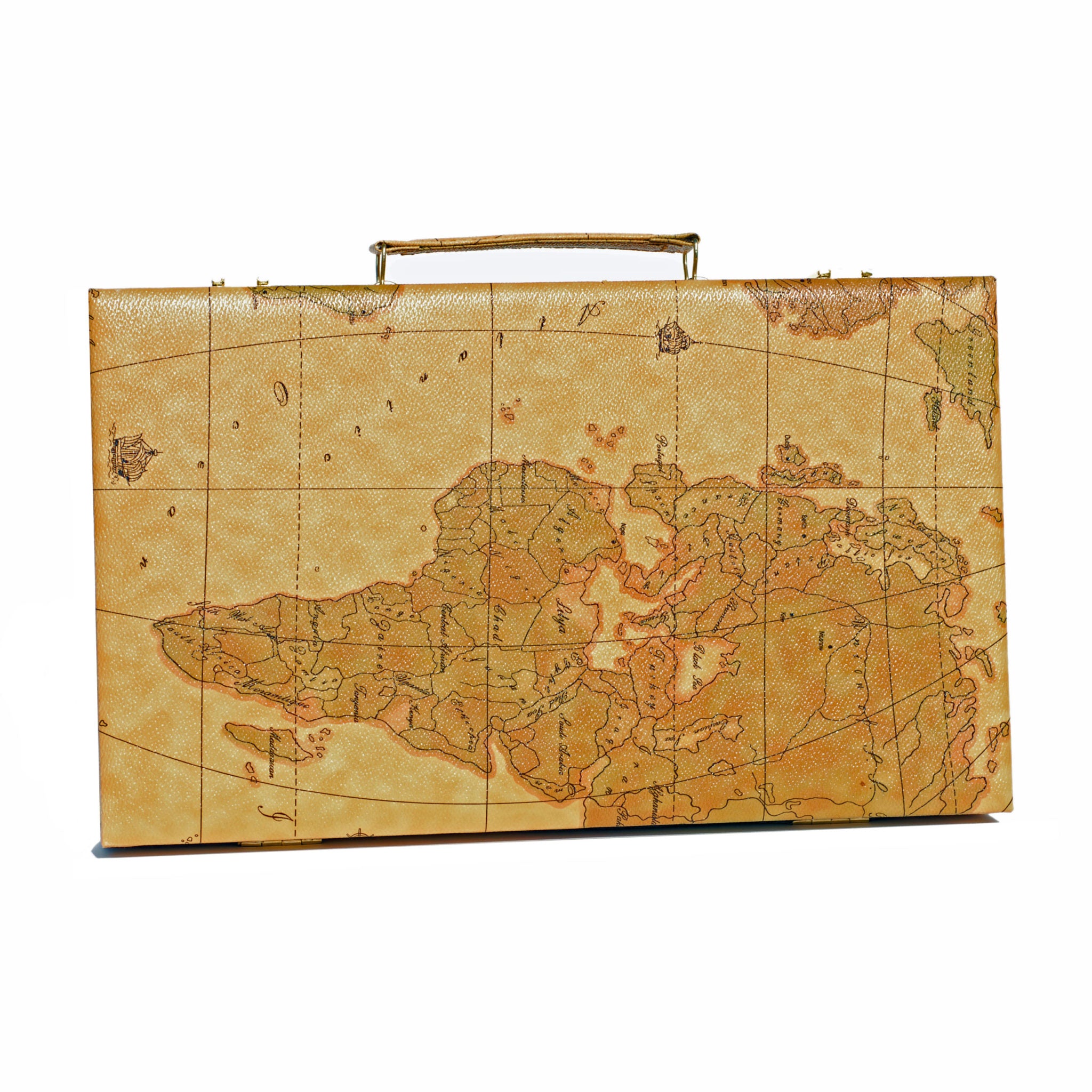 18 Inch Backgammon - Antique Map    