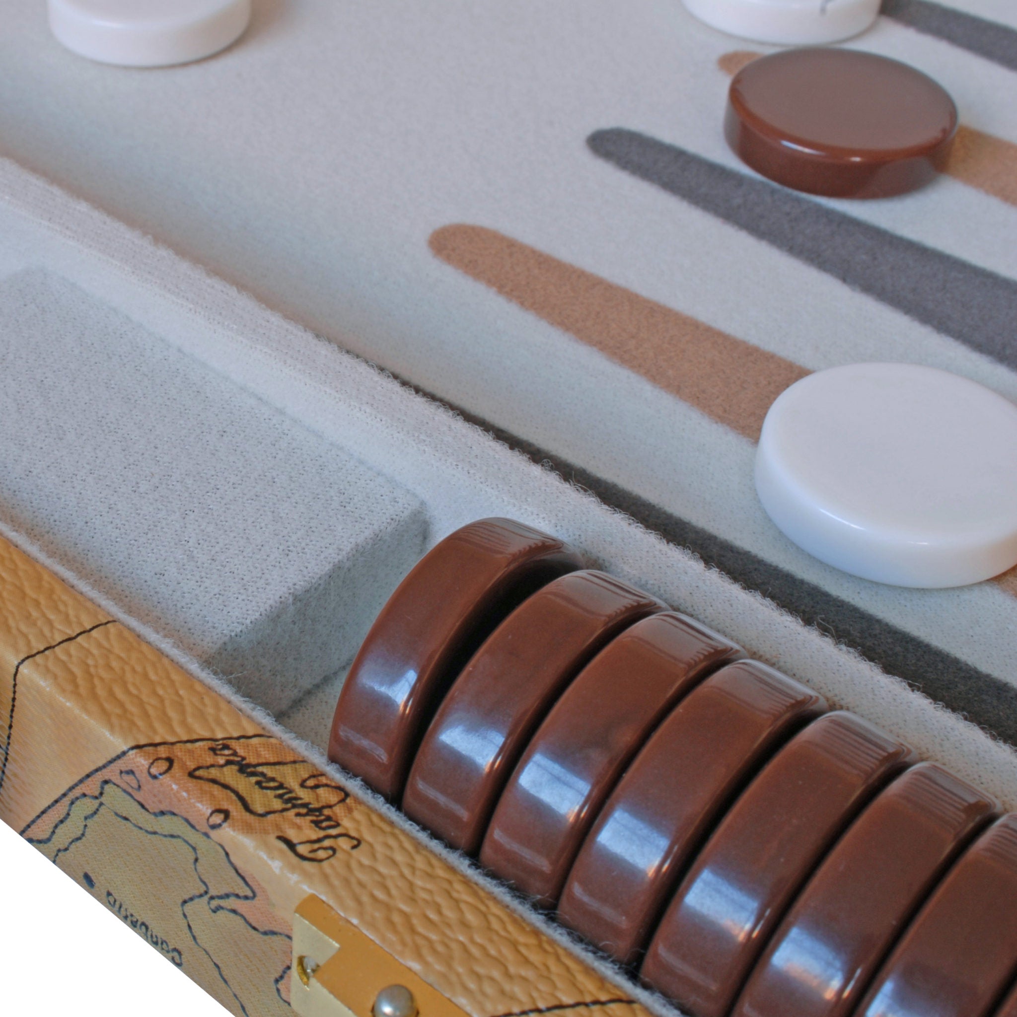 18 Inch Backgammon - Antique Map    
