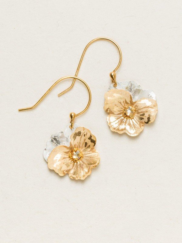Holly Yashi Pansy Drop Earrings - Champagne    
