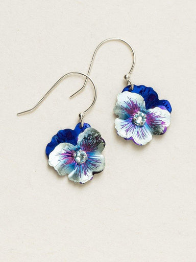 Holly Yashi Garden Pansy Drop Earrings - Bonnie Blue    
