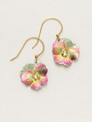 Holly Yashi Garden Pansy Drop Earrings - Apricot    