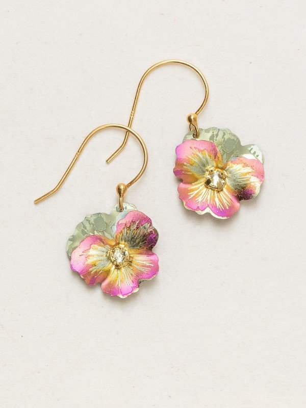 Holly Yashi Garden Pansy Drop Earrings - Apricot    