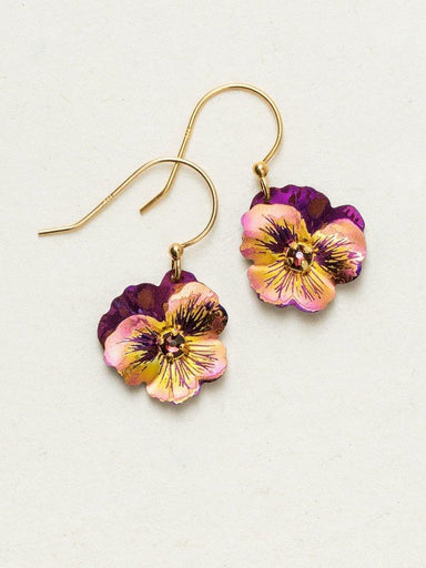 Holly Yashi Garden Pansy Drop Earrings - Vintage Burgundy    