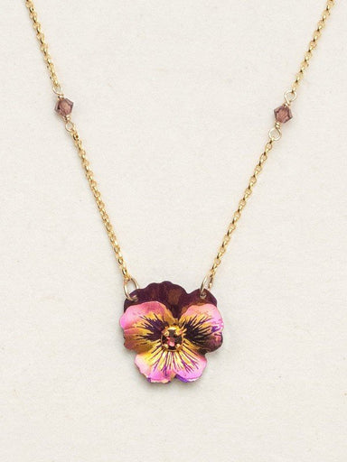 Holly Yashi Garden Pansy Pendant Necklace - Vintage Burgundy    