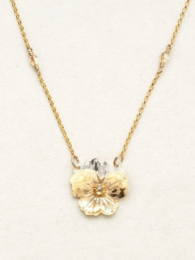 Holly Yashi Garden Pansy Pendant Necklace - Champagne    