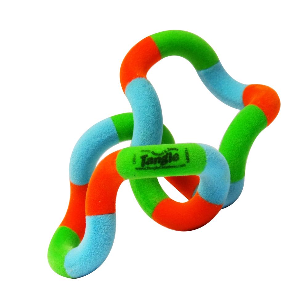 Tangle Junior Fuzzies - Orange, Green & Blue, or Pink, Purple & Blue    