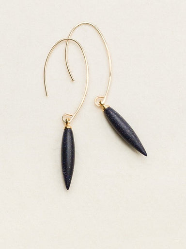 Holly Yashi Petite Vesta Open Hoop Earrings - Frosted Galaxy Black    