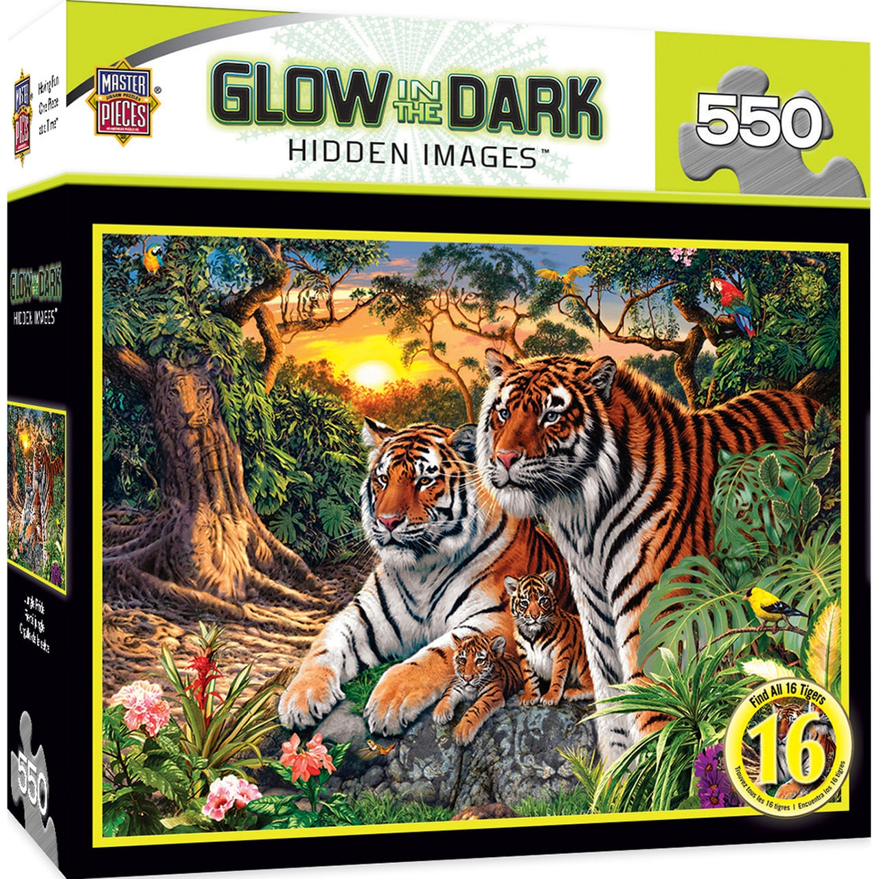 Jungle Pride 500 Piece Glow In The Dark Hidden Images Puzzle    