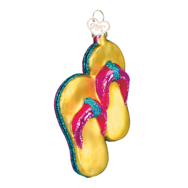 Old World Christmas - Yellow Flip Flops Ornamnt    