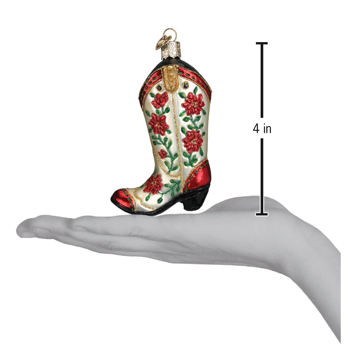 Old World Christmas Christmas Cowgirl Boot Ornament    