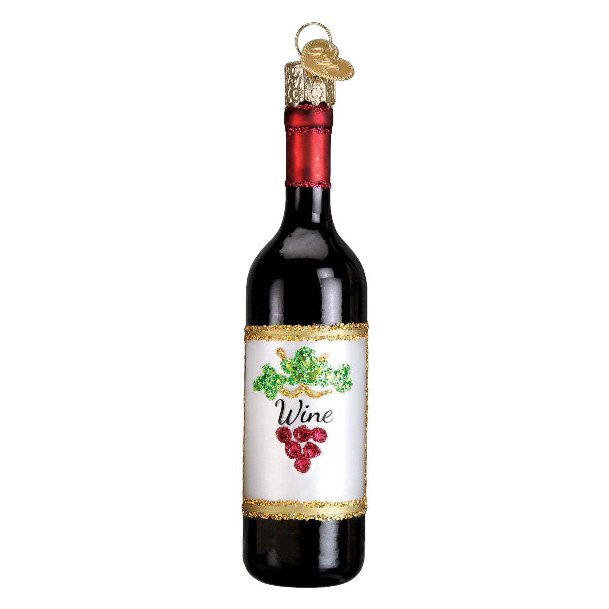 Old World Christmas Red Wine Bottle Ornament    