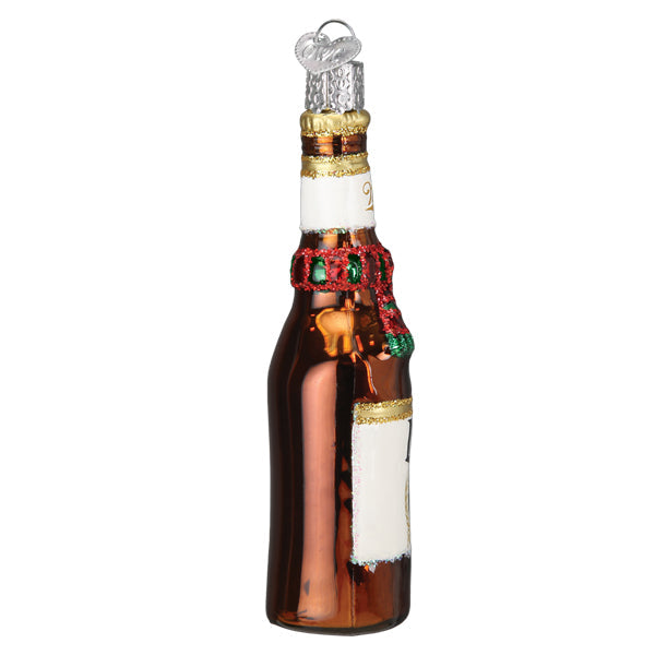 Old World Christmas Holiday Miller Lite Bottle Ornament    