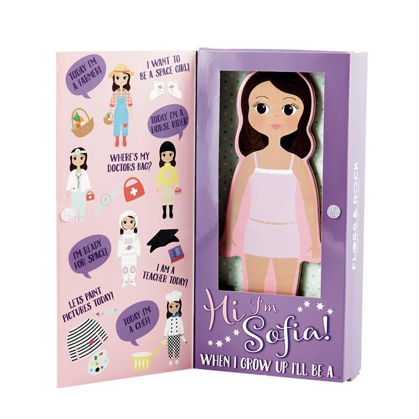 Magnetic Wooden Dress Up Paper Doll - Sofia    