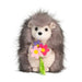 Sally Hedgehog With Flowers    