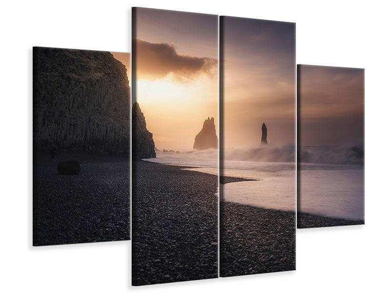 4-piece-canvas-print-reynisfjara-sunrise