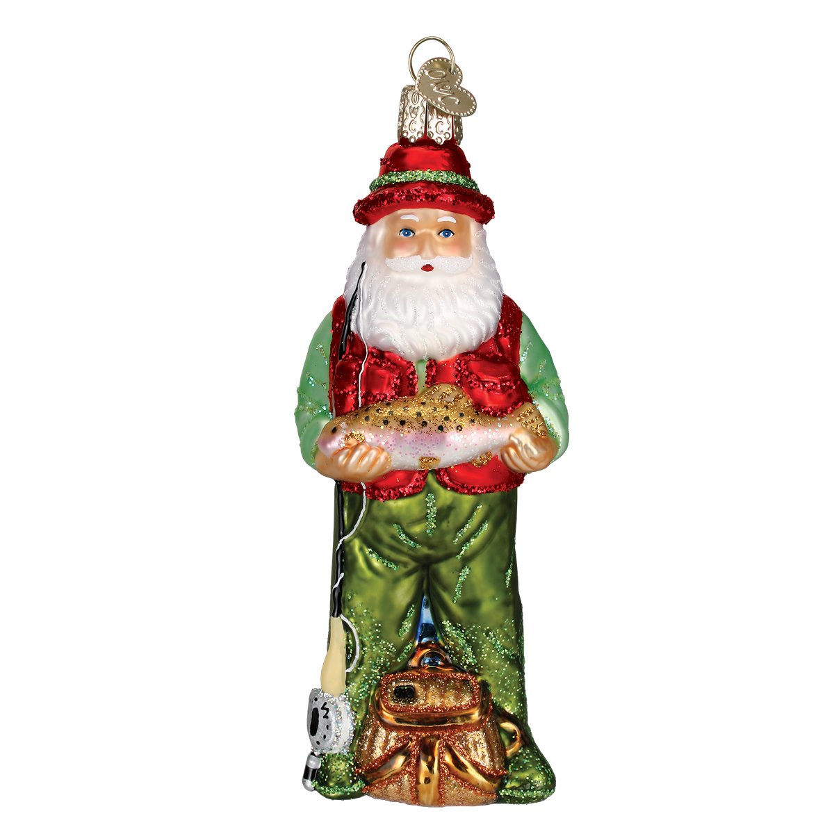 Old World Christmas - Fly Fishing Santa Ornament    