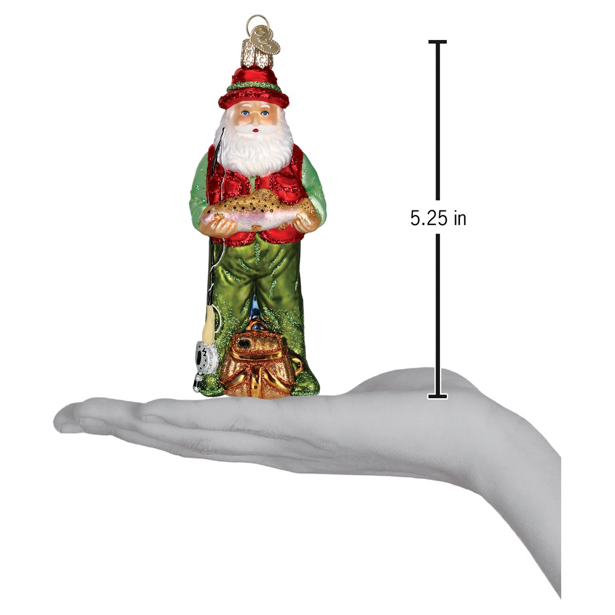 Old World Christmas - Fly Fishing Santa Ornament    