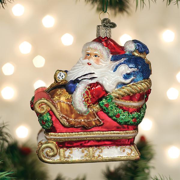 Old World Christmas - Santa In Sleigh Ornament    