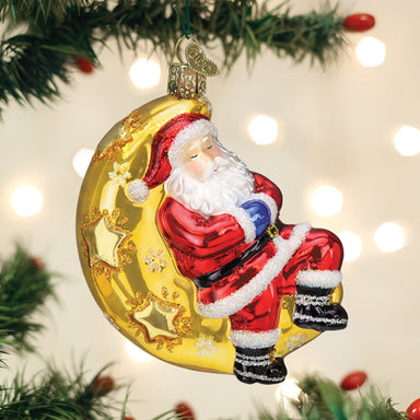 Old World Christmas Moonlight Santa Ornament    