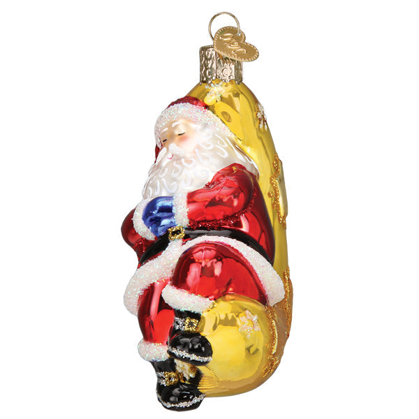 Old World Christmas Moonlight Santa Ornament    