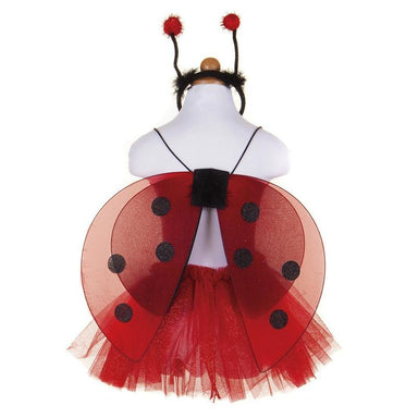 Glitter Ladybug Wings, Tutu and Headband Set - Size 4-6