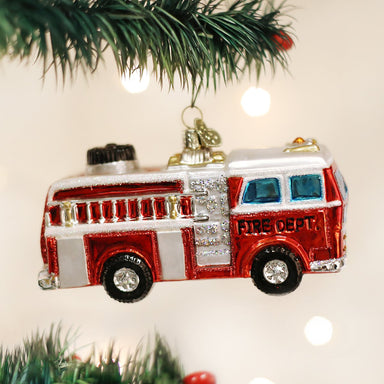 Old World Christmas Fire Truck Ornament    