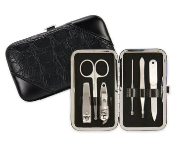 Manicure Set - Black Leather    