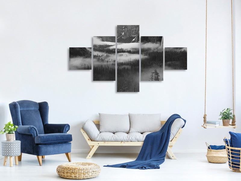 5-piece-canvas-print-fog-floating-in-yosemite-valley