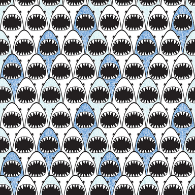 Wrapping Paper - Shark Line Up    