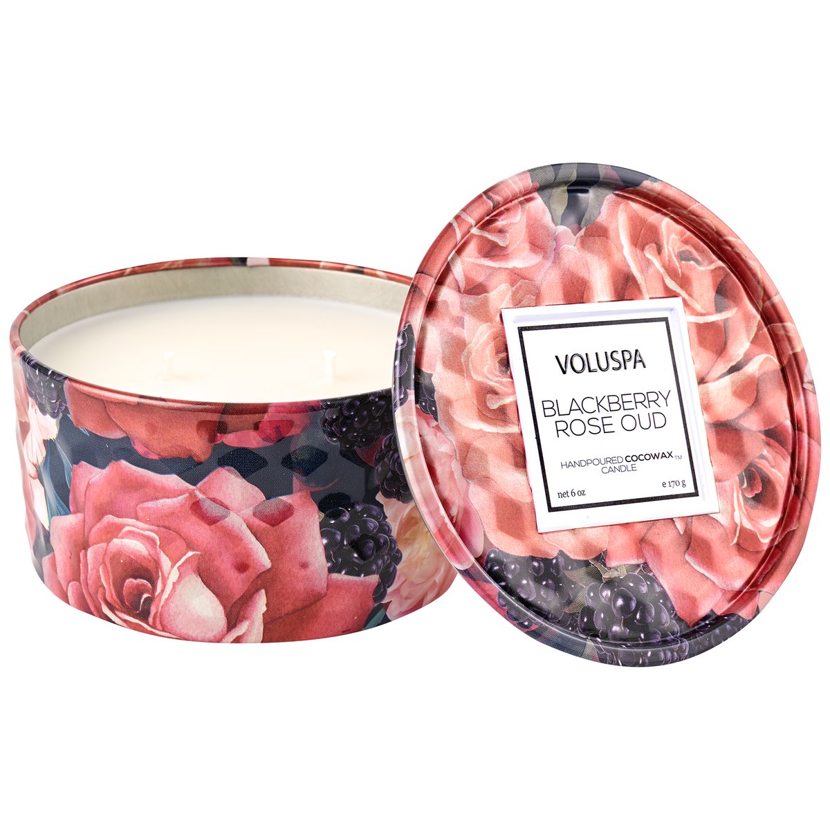 Voluspa Small Tin - Blackberry Rose Oud    