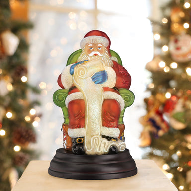 Old World Christmas Santa Checking His List Light    