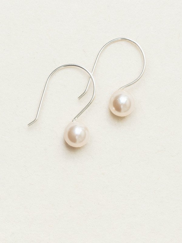 Holly Yashi Julianna Pearl Drop Earrings - White/Silver    