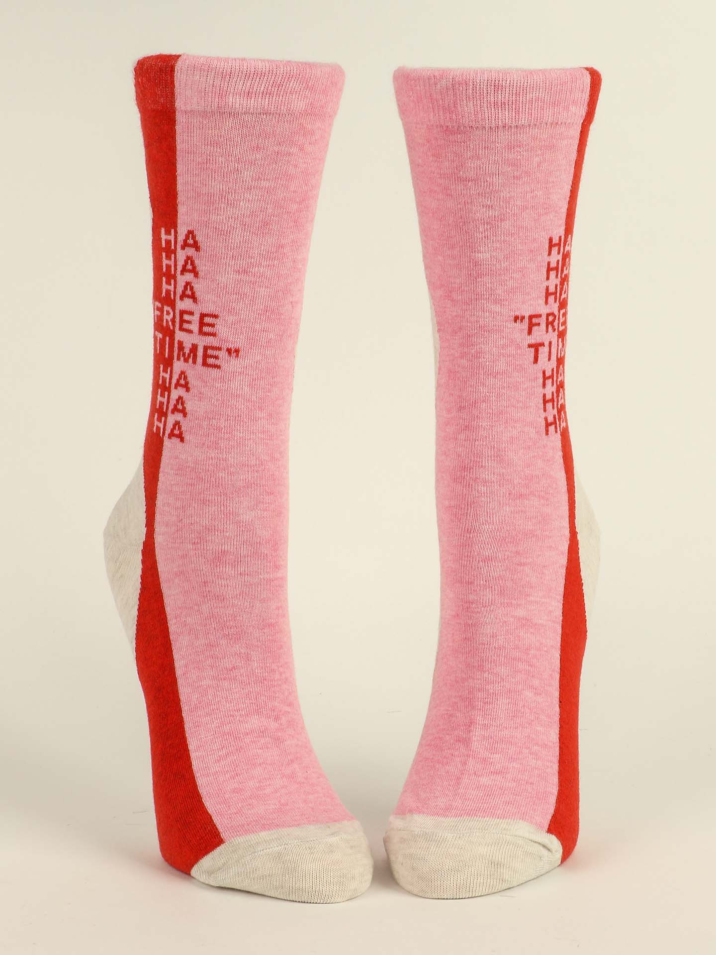 Blue Q Womens Crew Socks - Ha Ha "Free Time"    
