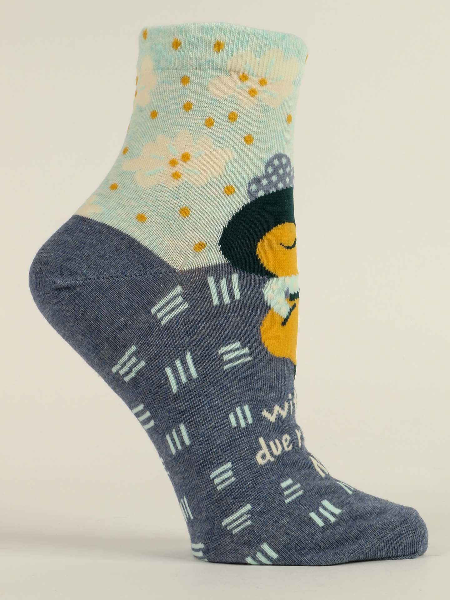 Blue Q Womens Ankle Socks - With All Due Respect, No.    