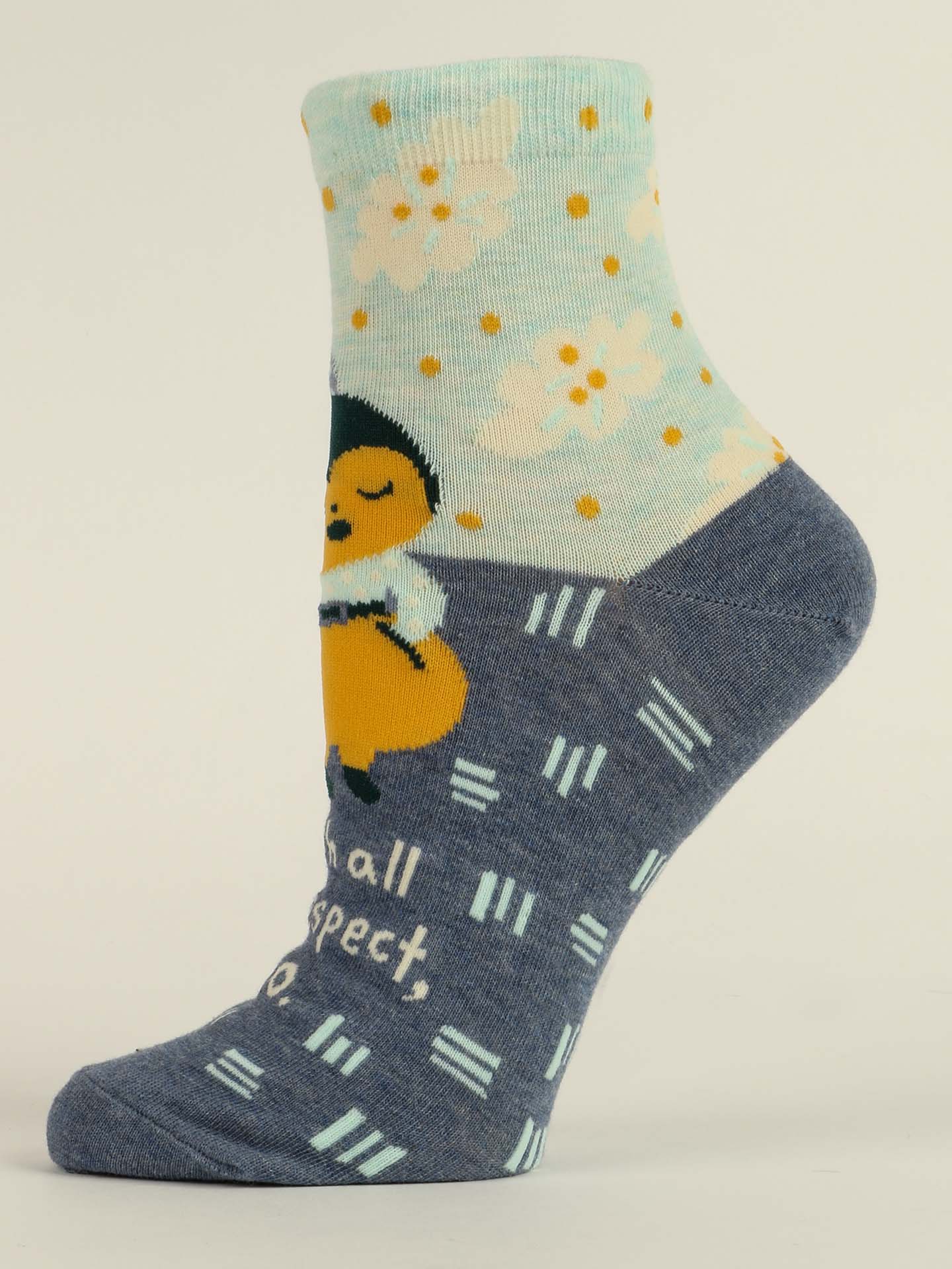 Blue Q Womens Ankle Socks - With All Due Respect, No.    