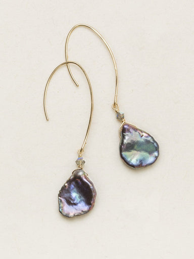 Holly Yashi Margo Open Hoop Earrings - Peacock / Gold    