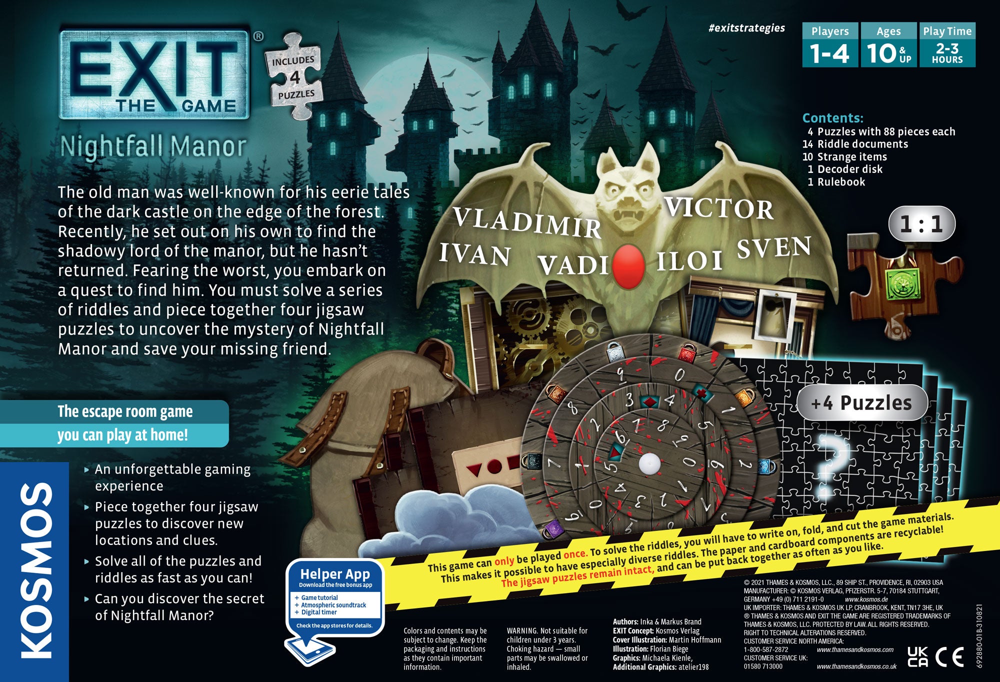 EXIT: The Game - Nightfall Manor (With 4 Puzzles)