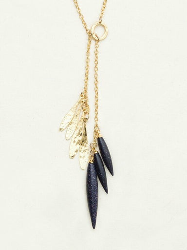 Holly Yashi Vesta Lariat Necklace - Frosted Galaxy Black    