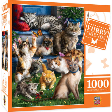 Furry Friends Butterfly Chasers 1000 Piece Puzzle    