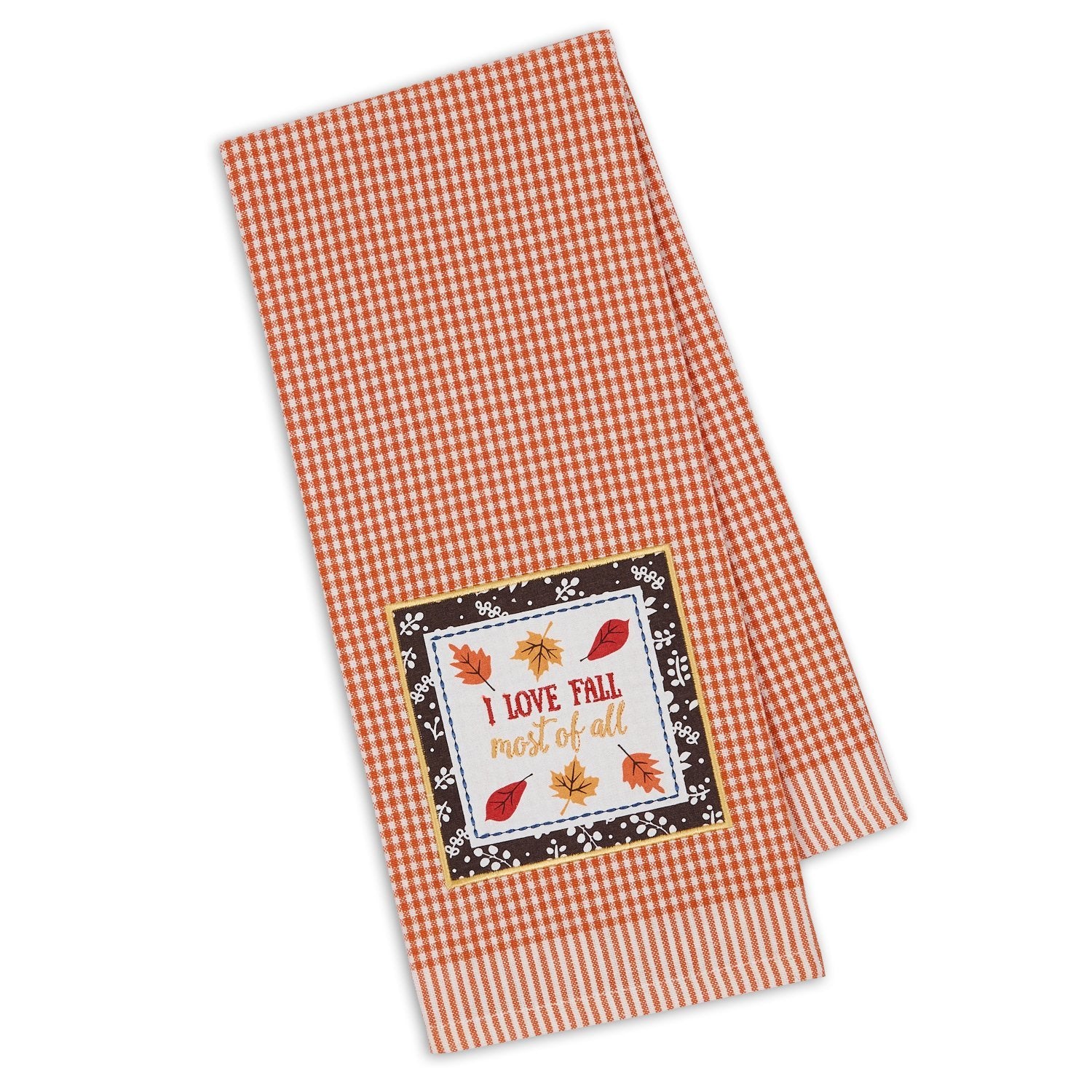 I Love Fall Most of All Applique Dishtowel    