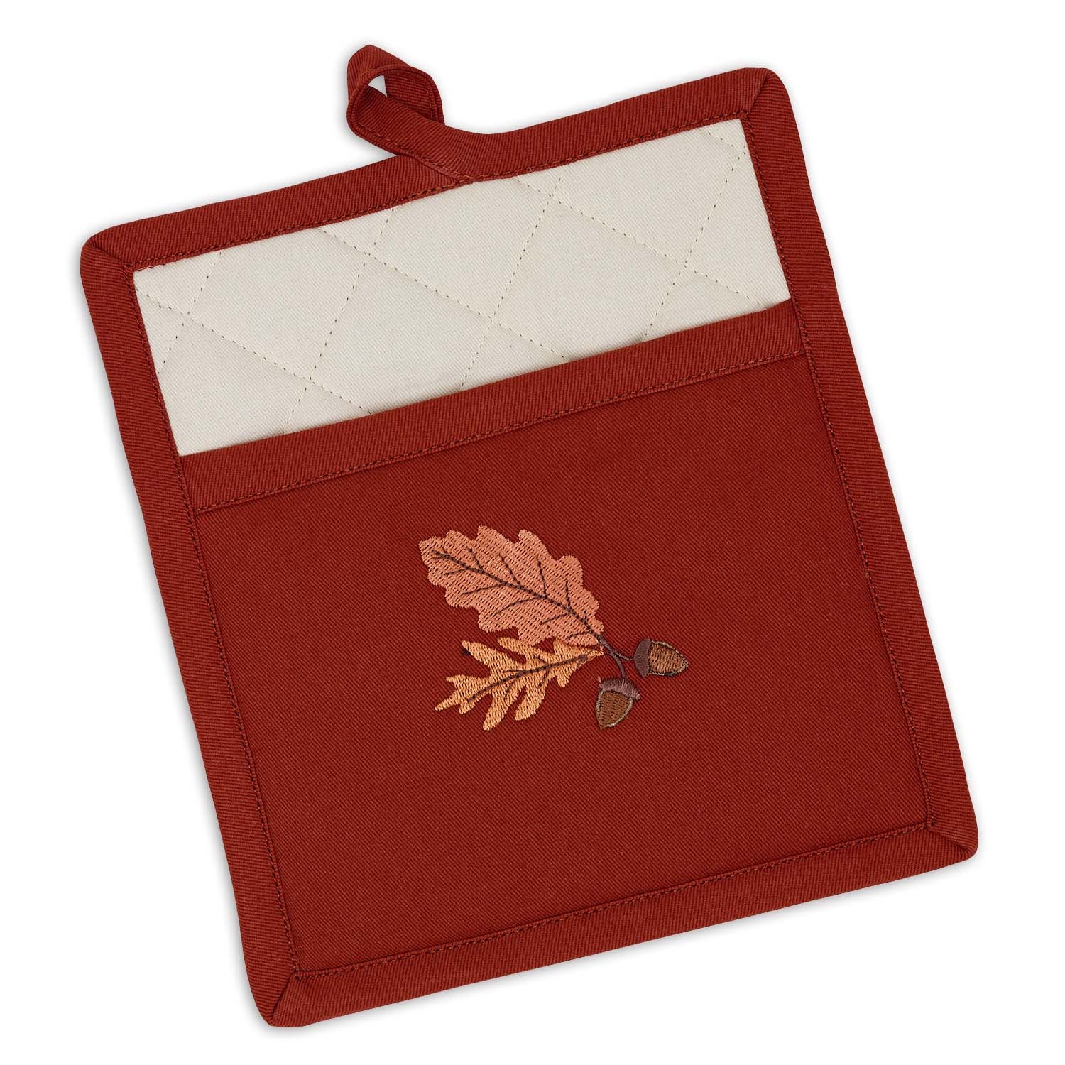 Embroidered Acorn Potholder    