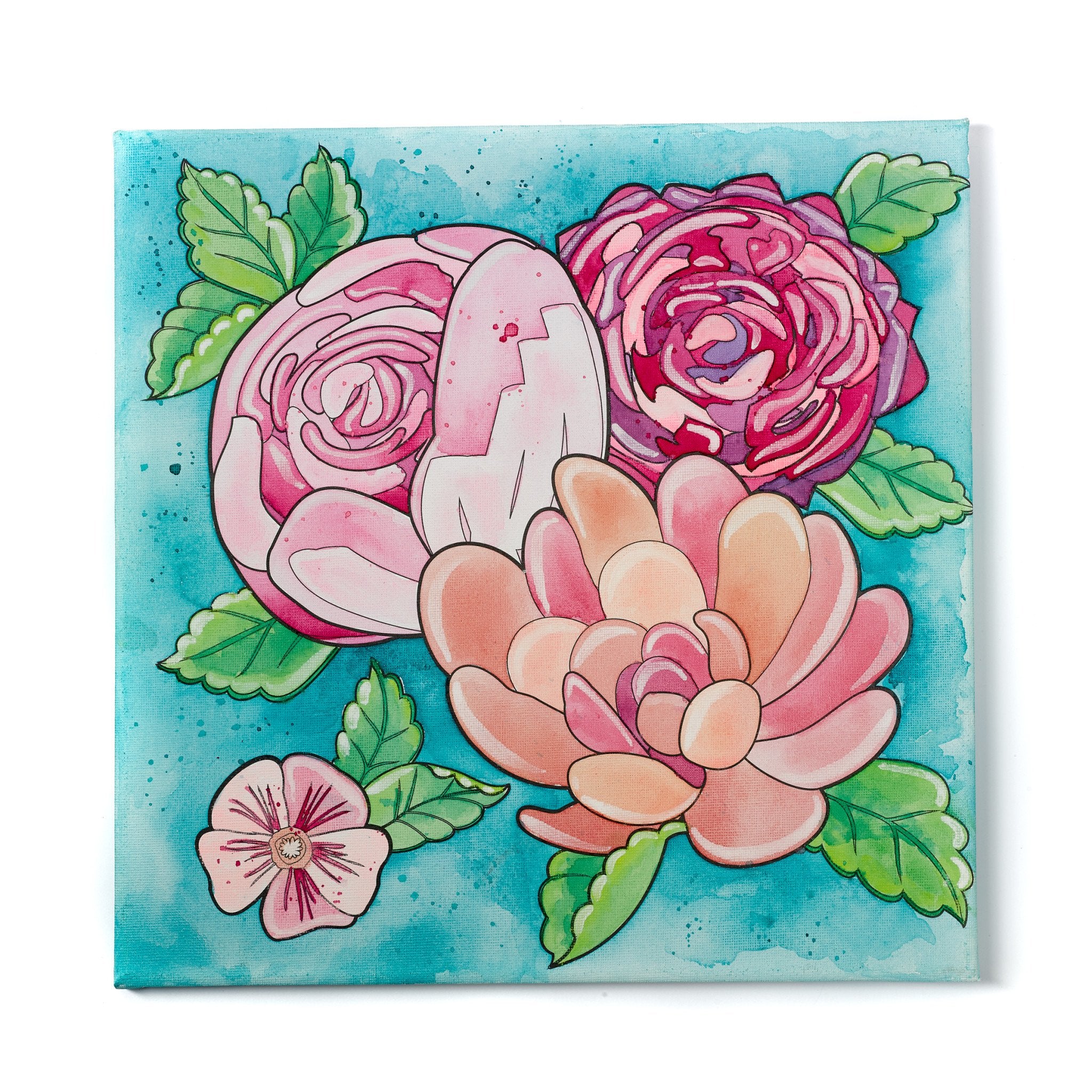 Paint By Number Watercolor Set - Bold Floral    